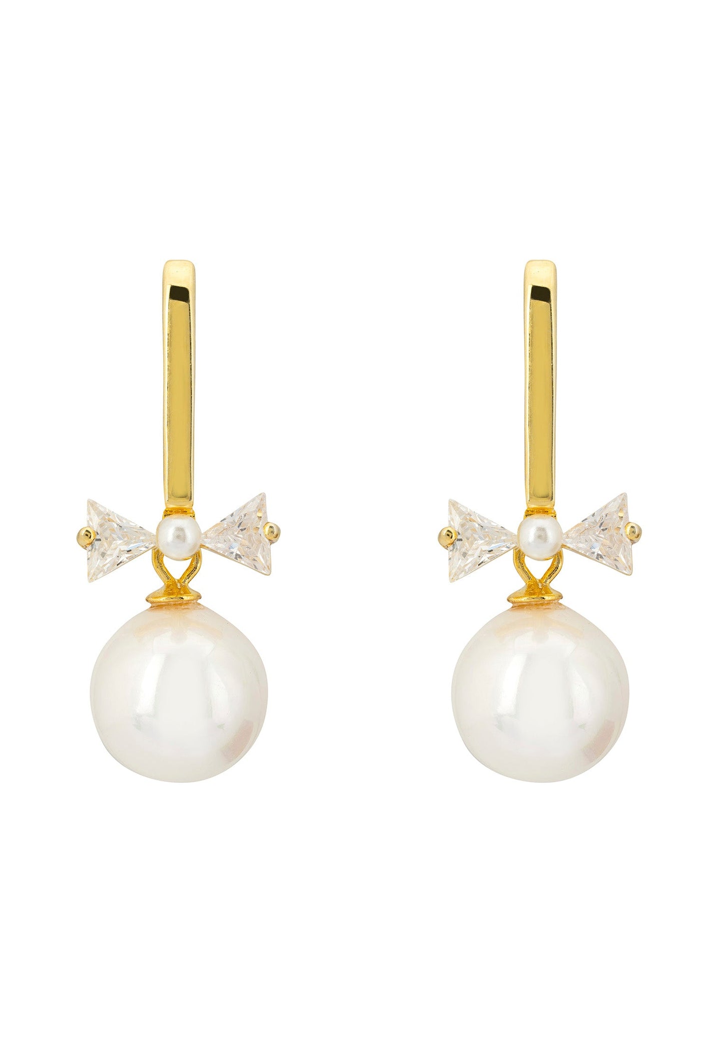 Paris Pearl Drop Earrings Gold