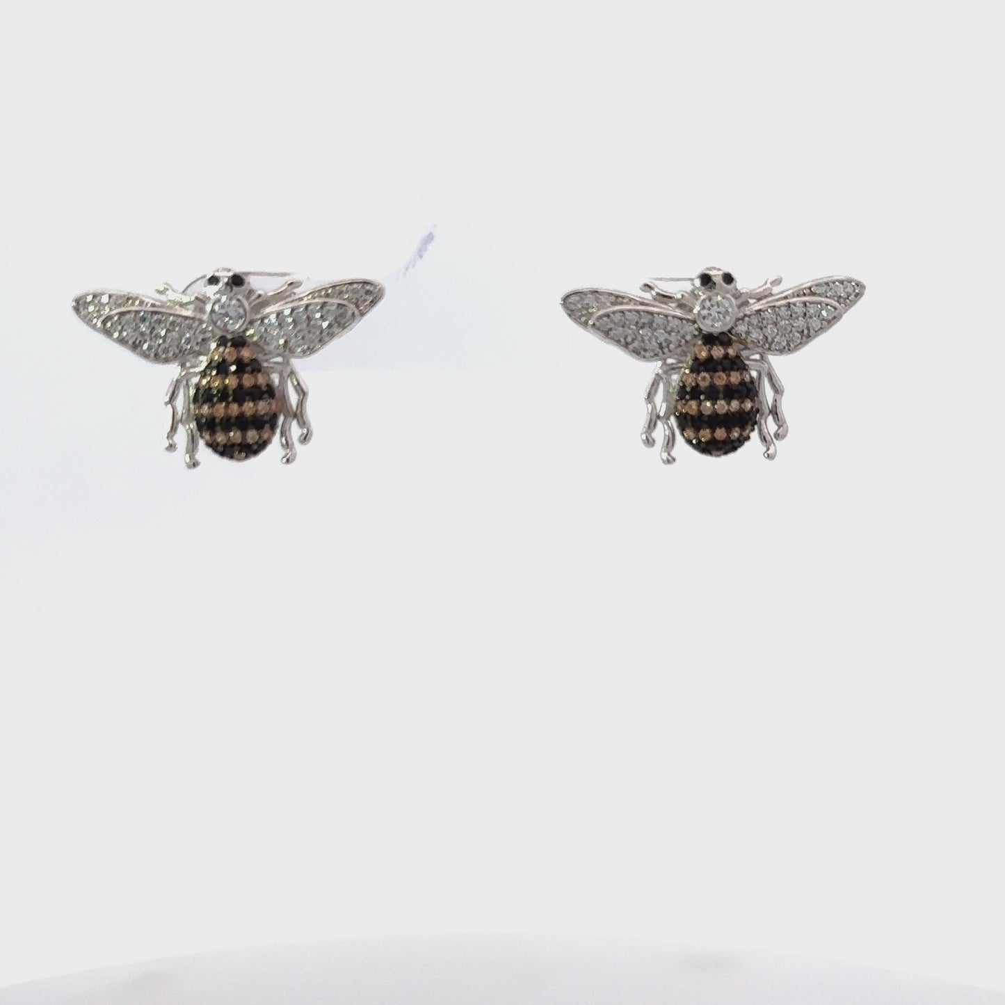 Honey Bee Stud Earrings Silver