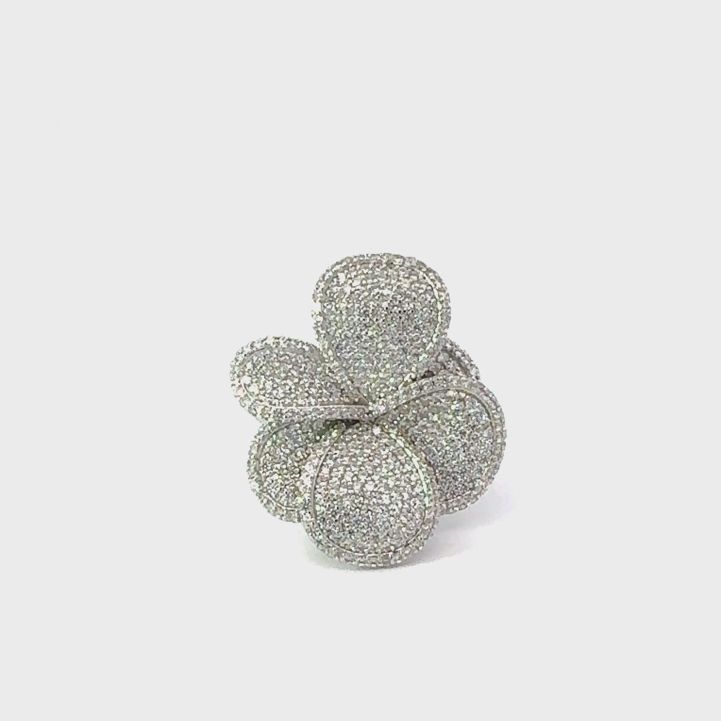 Petal Cascading Cocktail Ring Silver
