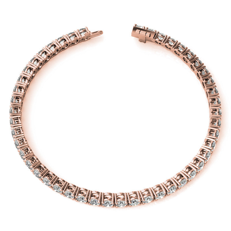 6ctw Moissanite Tennis Bracelet - 3m Stones - 14K Gold, Yellow or Rose Gold