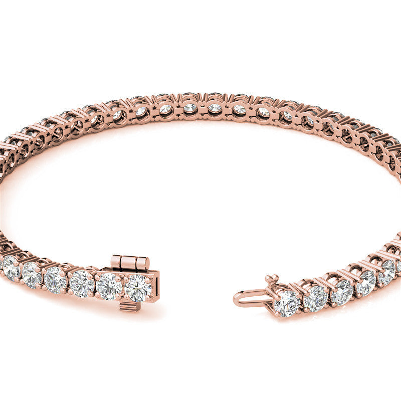6ctw Moissanite Tennis Bracelet - 3m Stones - 14K Gold, Yellow or Rose Gold