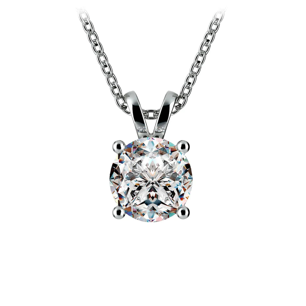 Pendant 1.50 Ctw Prong Set Diamond Pendant in White/Yellow Gold G-Vs