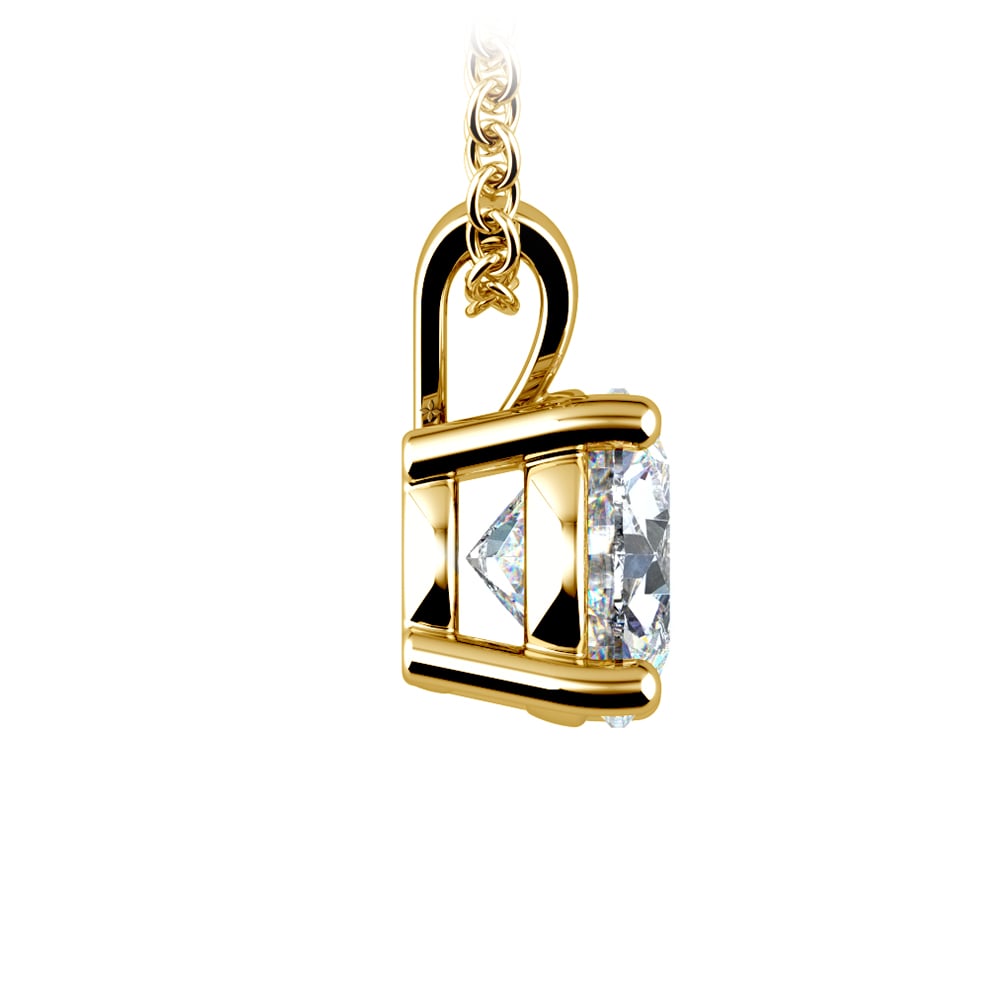 Pendant 1.50 Ctw Prong Set Diamond Pendant in White/Yellow Gold G-Vs