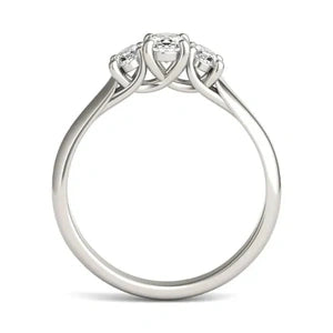 CTW Oval Lab Grown Diamond Three Stone Engagement Ring 14K White Gold (G-Vs)