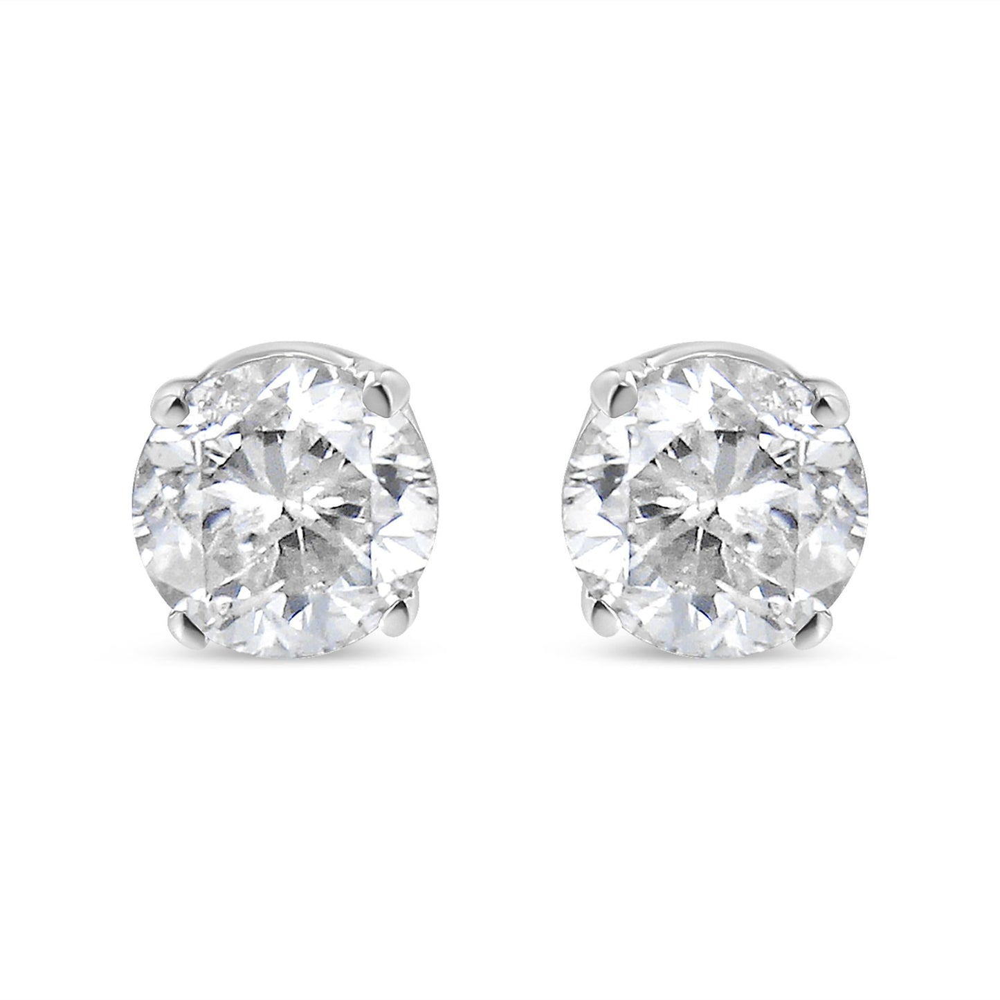 14K White Gold 5/8 Cttw Round Brilliant- Diamond 4 Earrings - (F-G Color, VS1-Vs