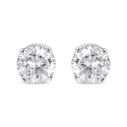14K White Gold 5/8 Cttw Round Brilliant- Diamond 4 Earrings - (F-G Color, VS1-Vs