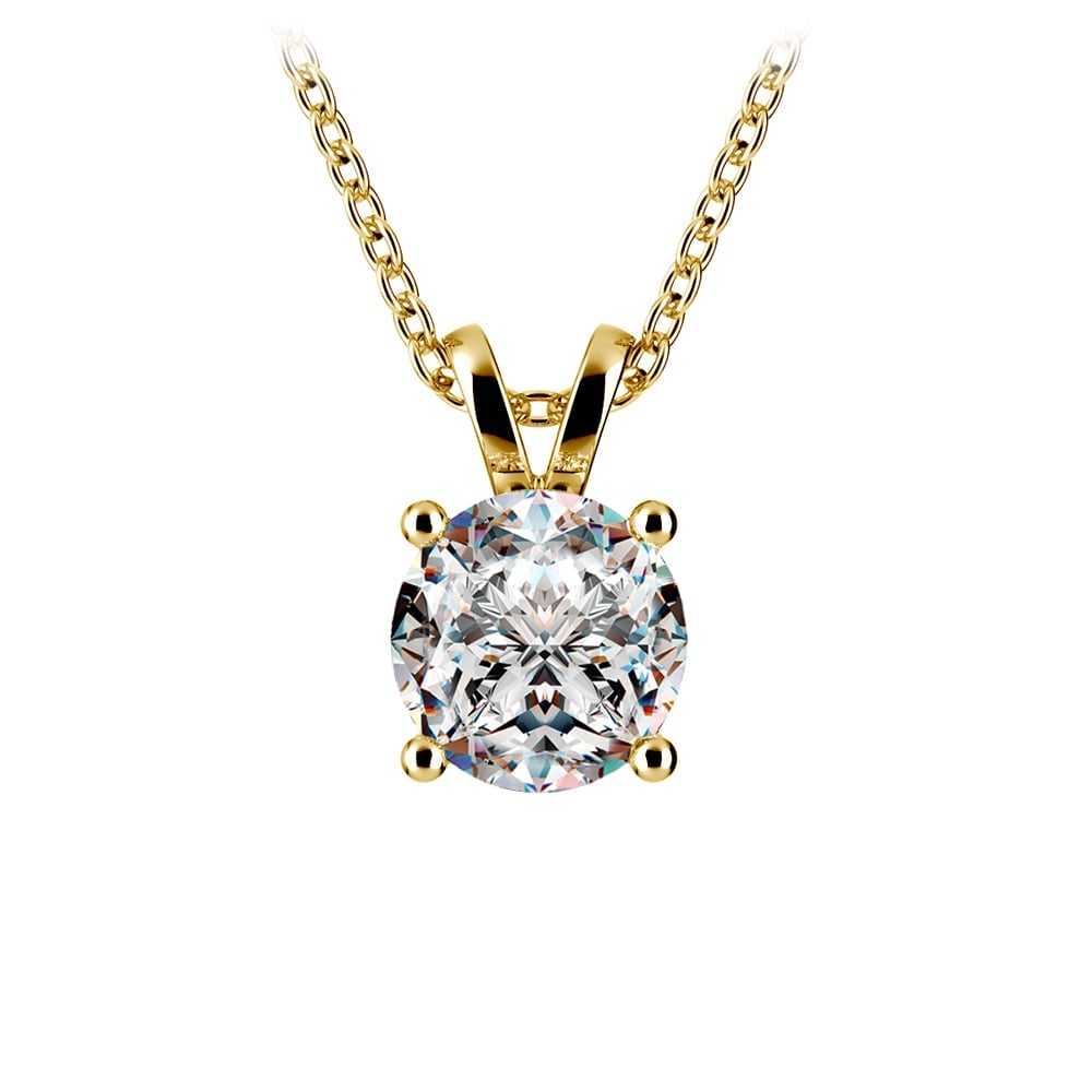 Pendant 1.50 Ctw Prong Set  Diamond Pendant in White/Yellow Gold G-Vs