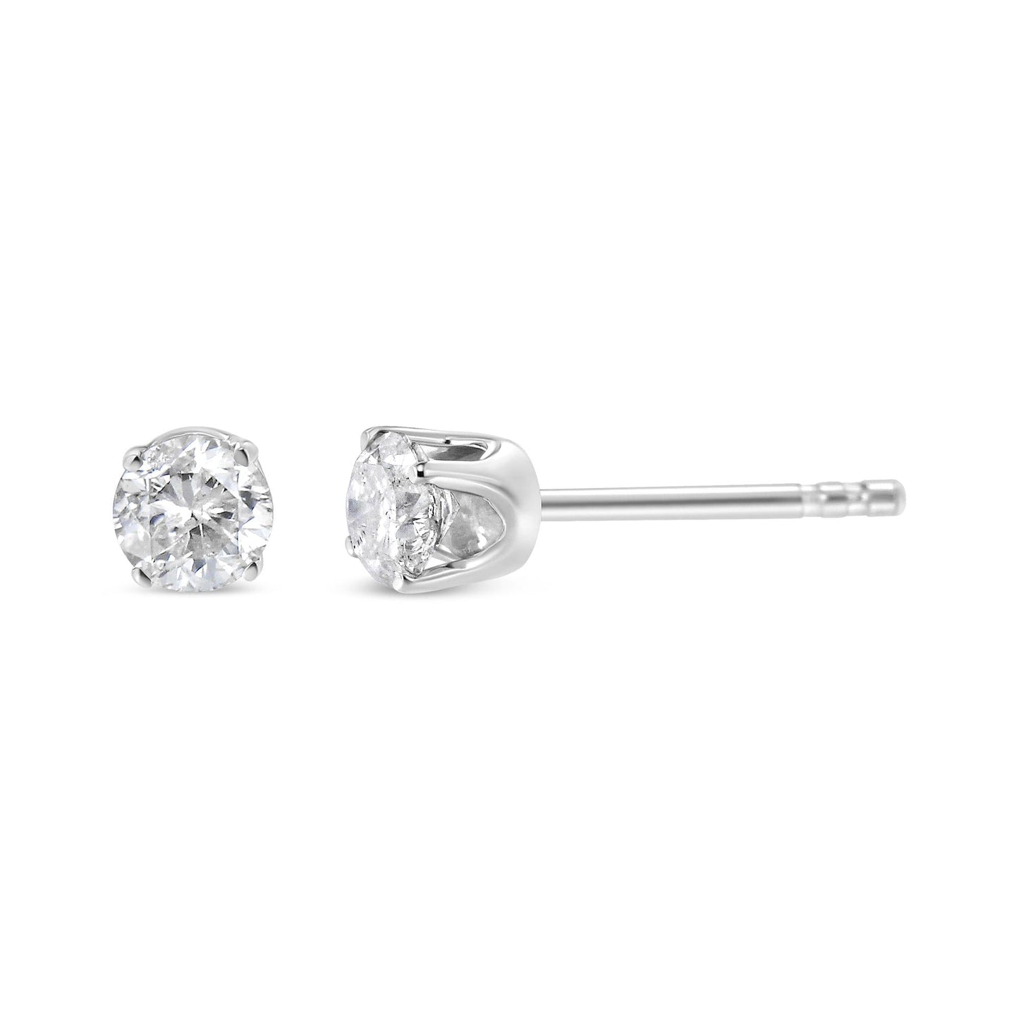 14K White Gold 5/8 Cttw Round Brilliant- Diamond 4 Earrings - (F-G Color, VS1-Vs