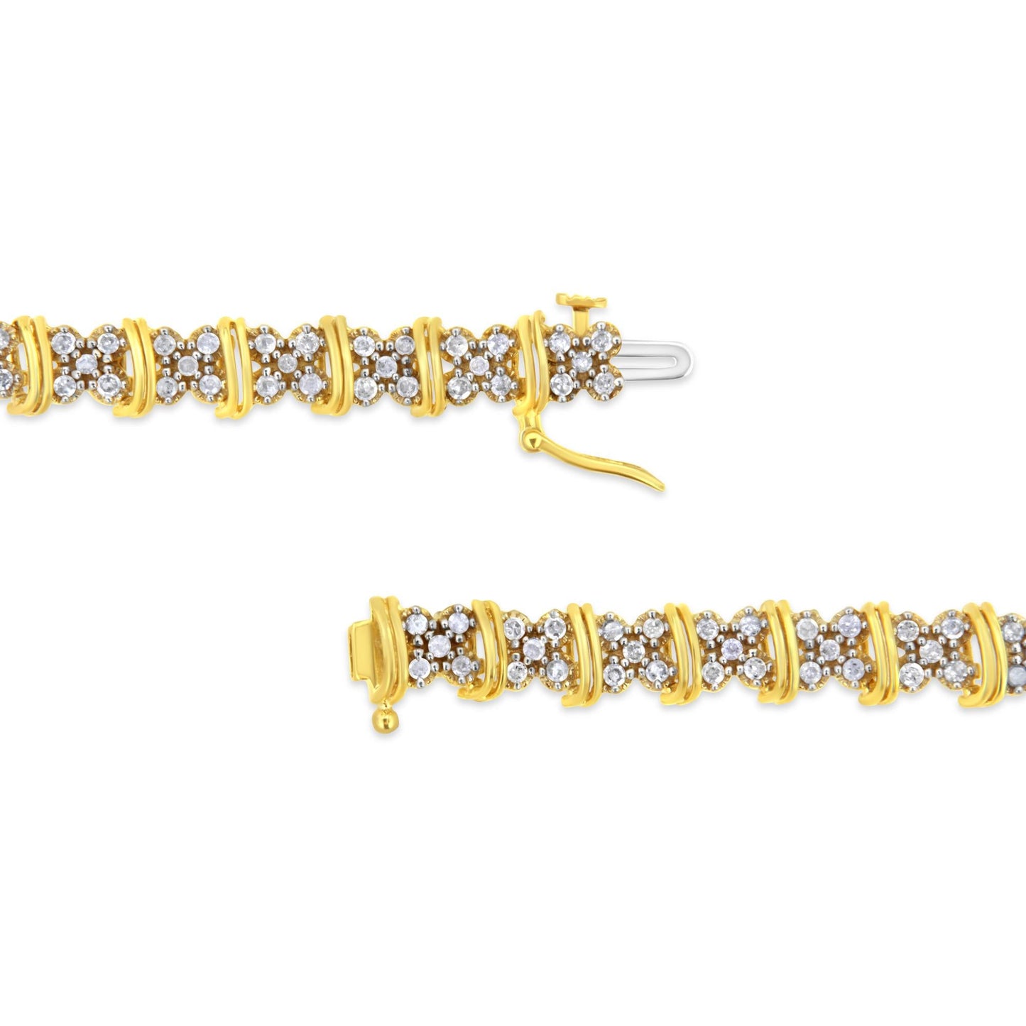 Bracelet 10K Yellow Gold Plated .925 Silver 2.0 Cttw Round Diamond