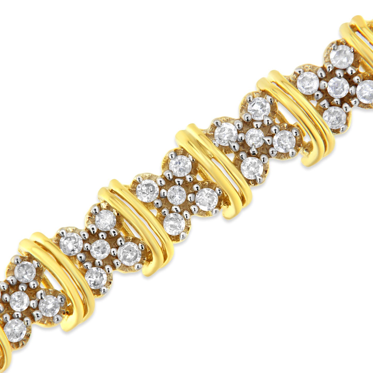 Bracelet 10K Yellow Gold Plated .925 Silver 2.0 Cttw Round Diamond