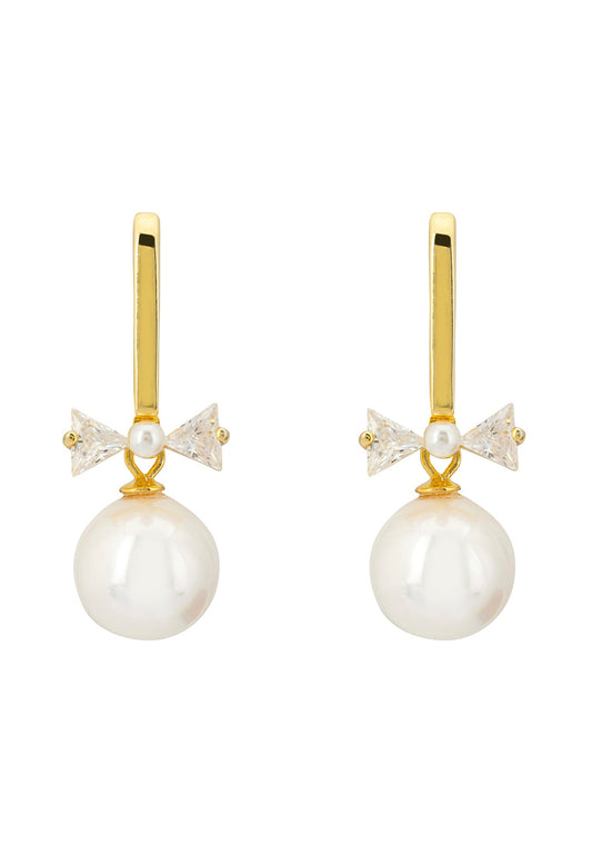 Paris Pearl Drop Earrings Gold