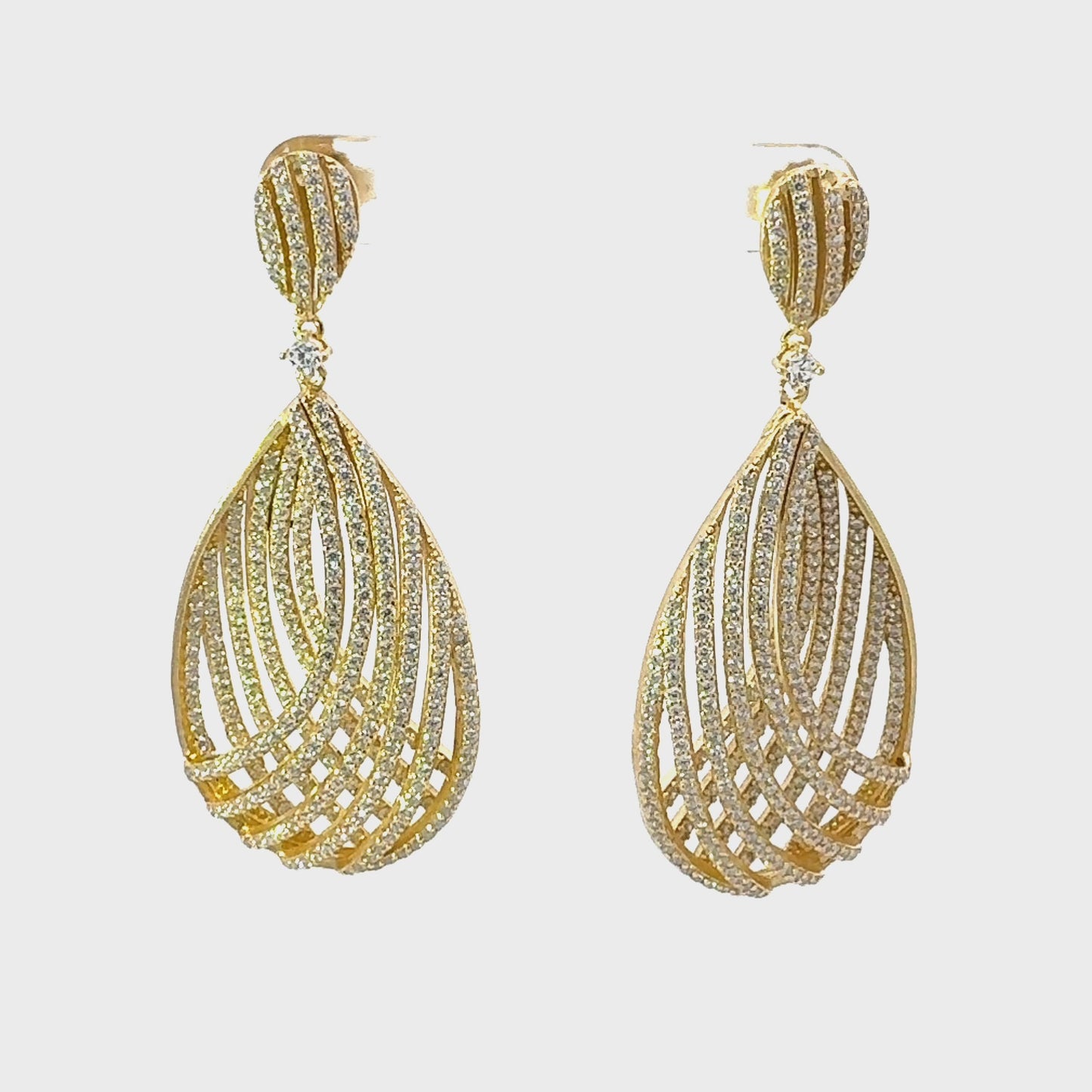 Vortex Teardrop Earring Gold