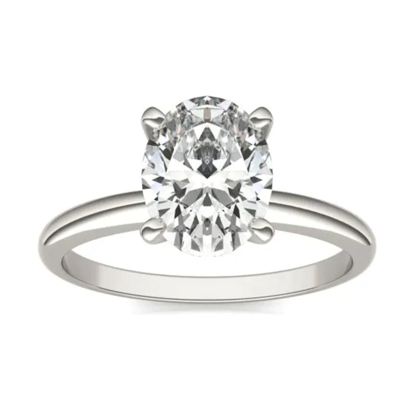 Ring 2.00 CTW Oval Lab Grown Diamond Solitaire Engagement Ring in 14K White Gold
