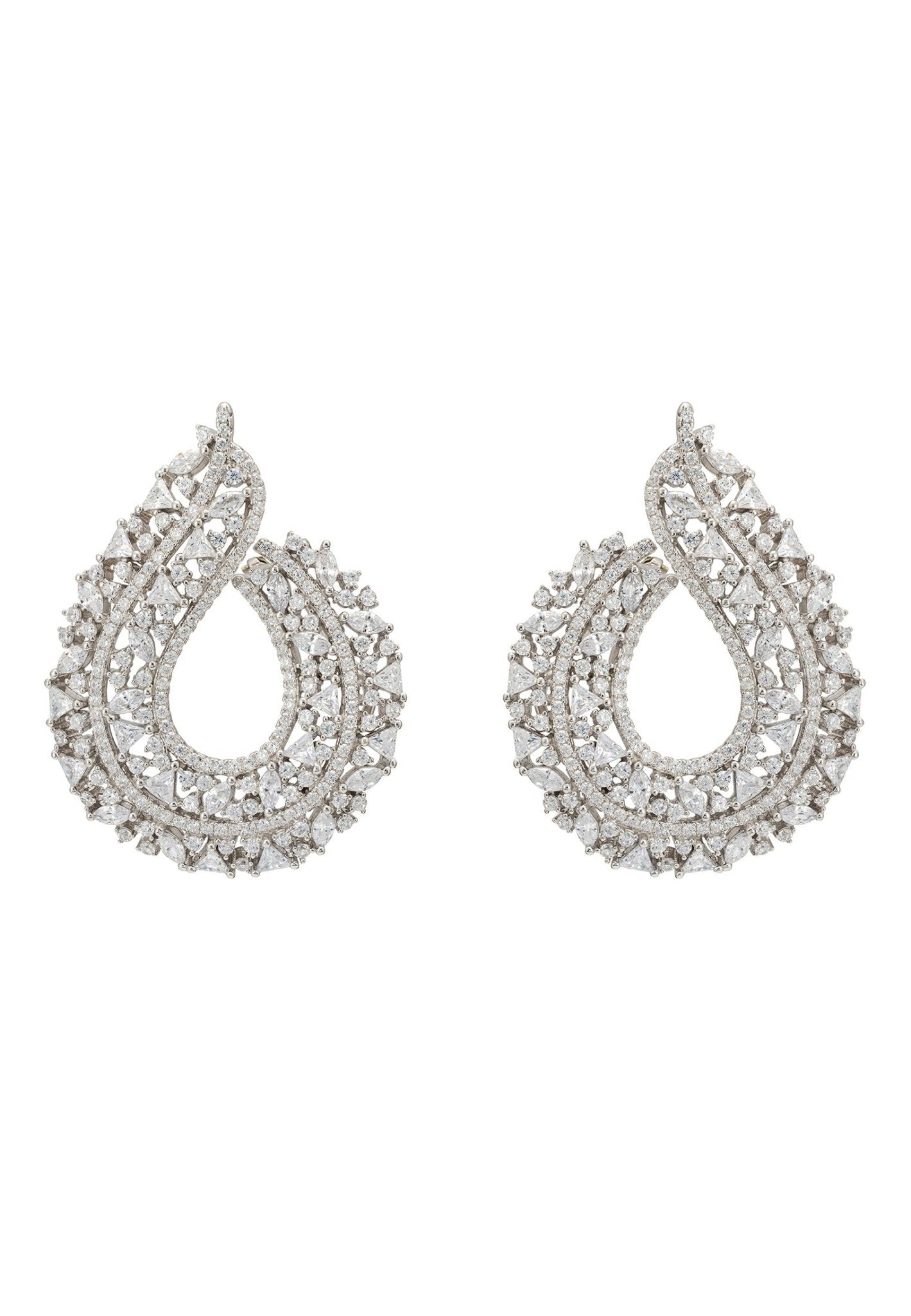 Adalinda Sweeping Hoop Earrings Silver