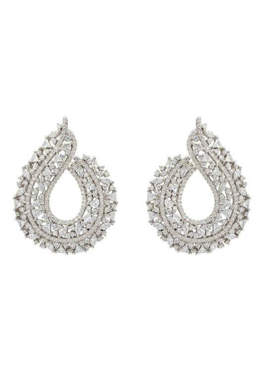 Adalinda Sweeping Hoop Earrings Silver