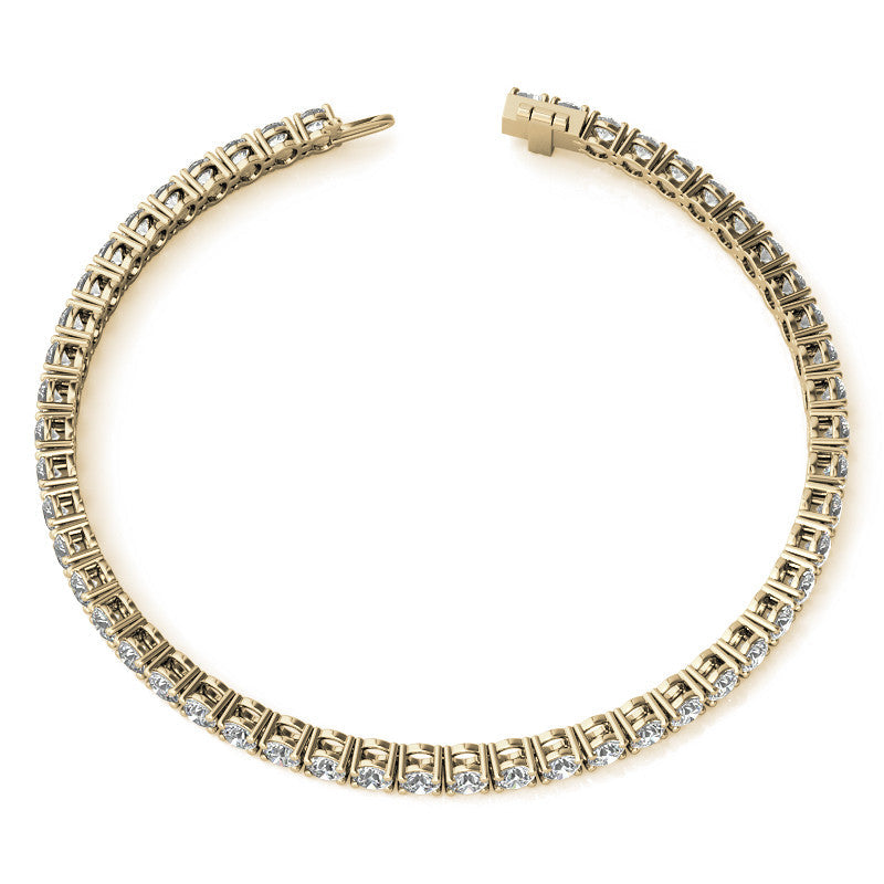 6ctw Moissanite Tennis Bracelet - 3m Stones - 14K Gold, Yellow or Rose Gold