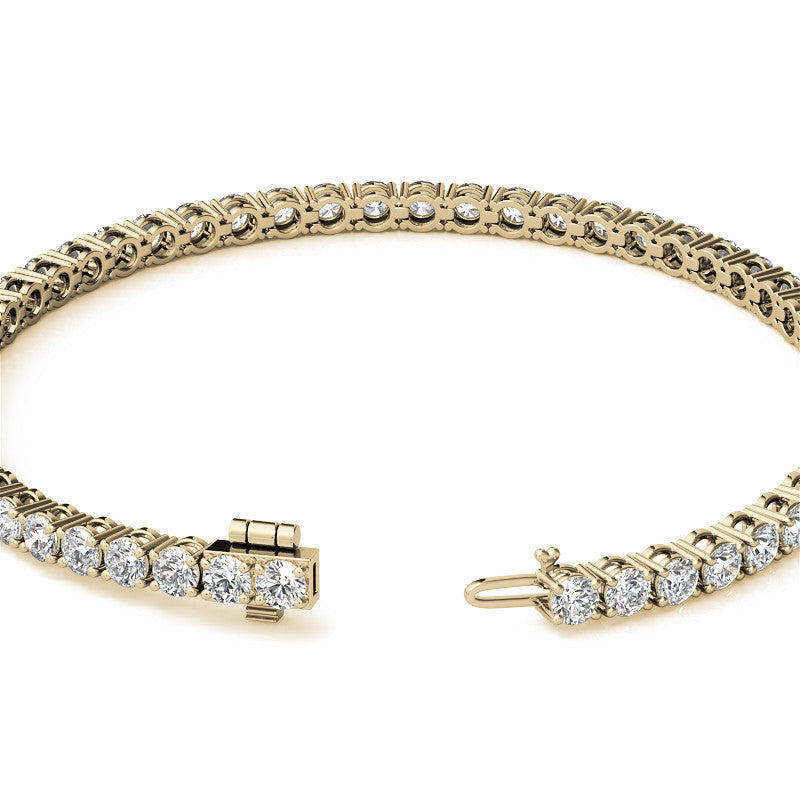 6ctw Moissanite Tennis Bracelet - 3m Stones - 14K Gold, Yellow or Rose Gold
