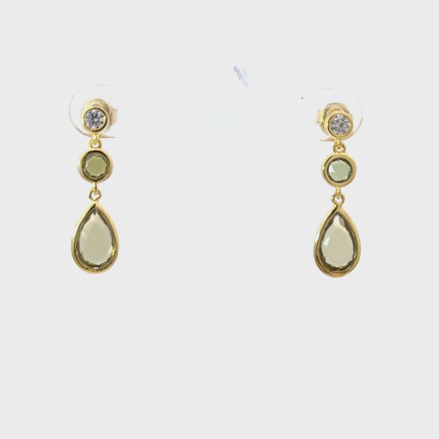 Tuscany Gemstone Drop Earring Gold Peridot