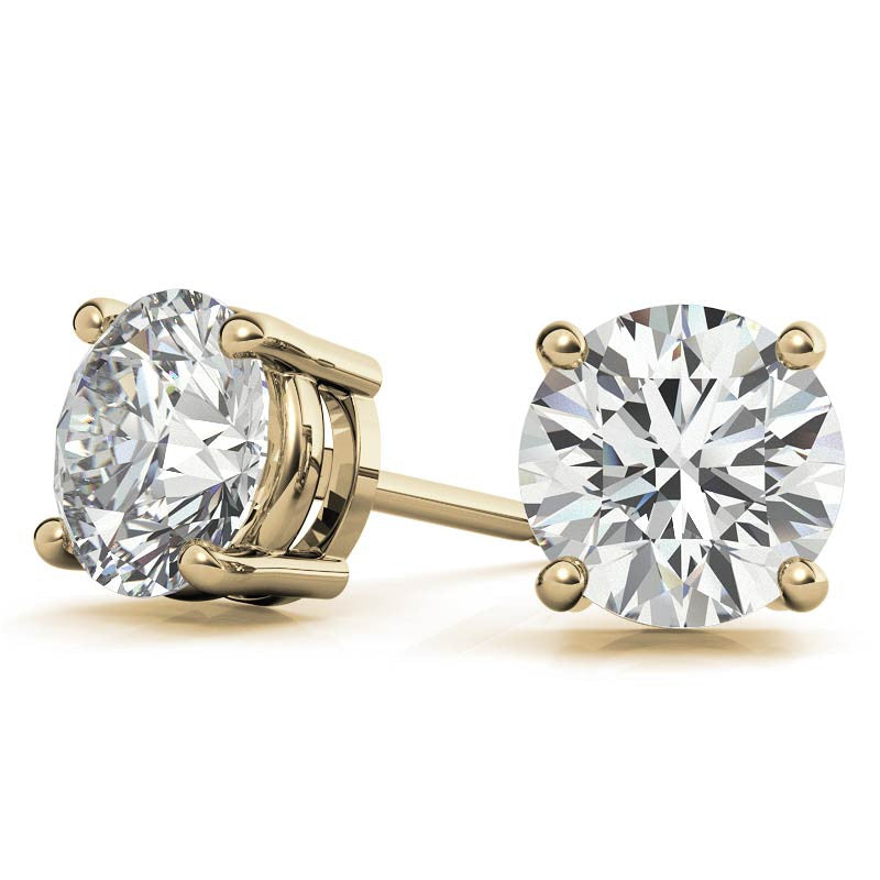 Earrings Grown Diamond Stud Earrings in 14K White or Yellow Gold-1 CTW or 2 CTW