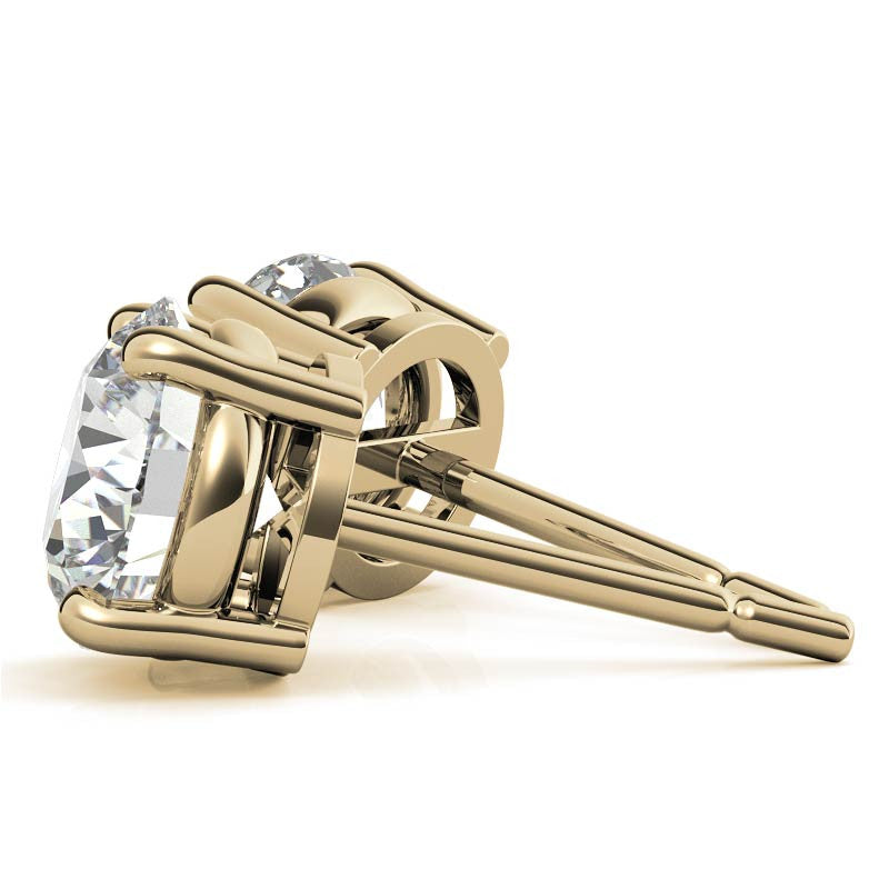 Earrings Grown Diamond Stud Earrings in 14K White or Yellow Gold-1 CTW or 2 CTW
