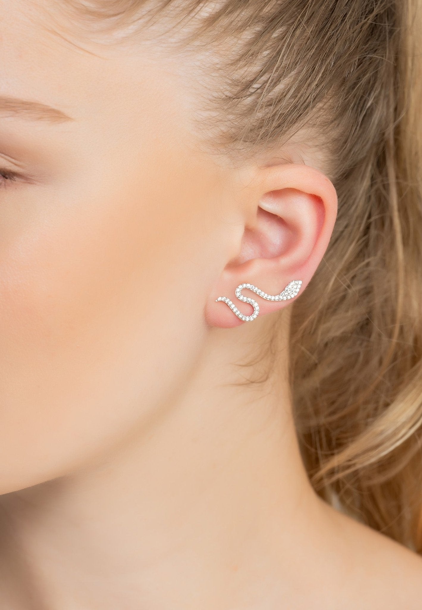 Earrings Nagini Snake Ear Climbers Silver