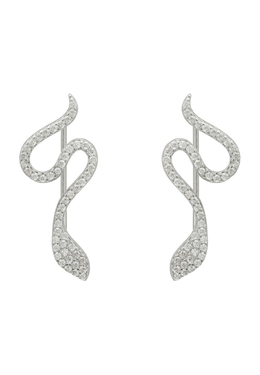 Earrings Nagini Snake Ear Climbers Silver