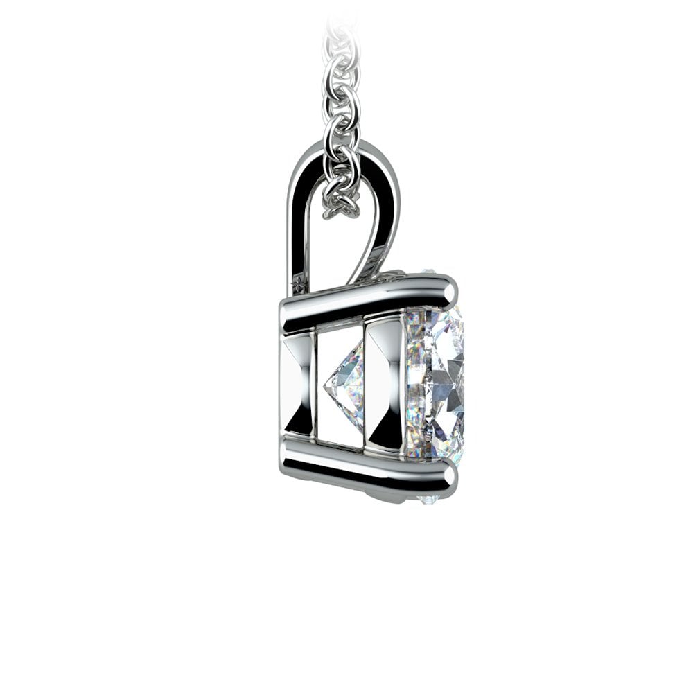 Pendant 1.50 Ctw Prong Set  Diamond Pendant in White/Yellow Gold G-Vs