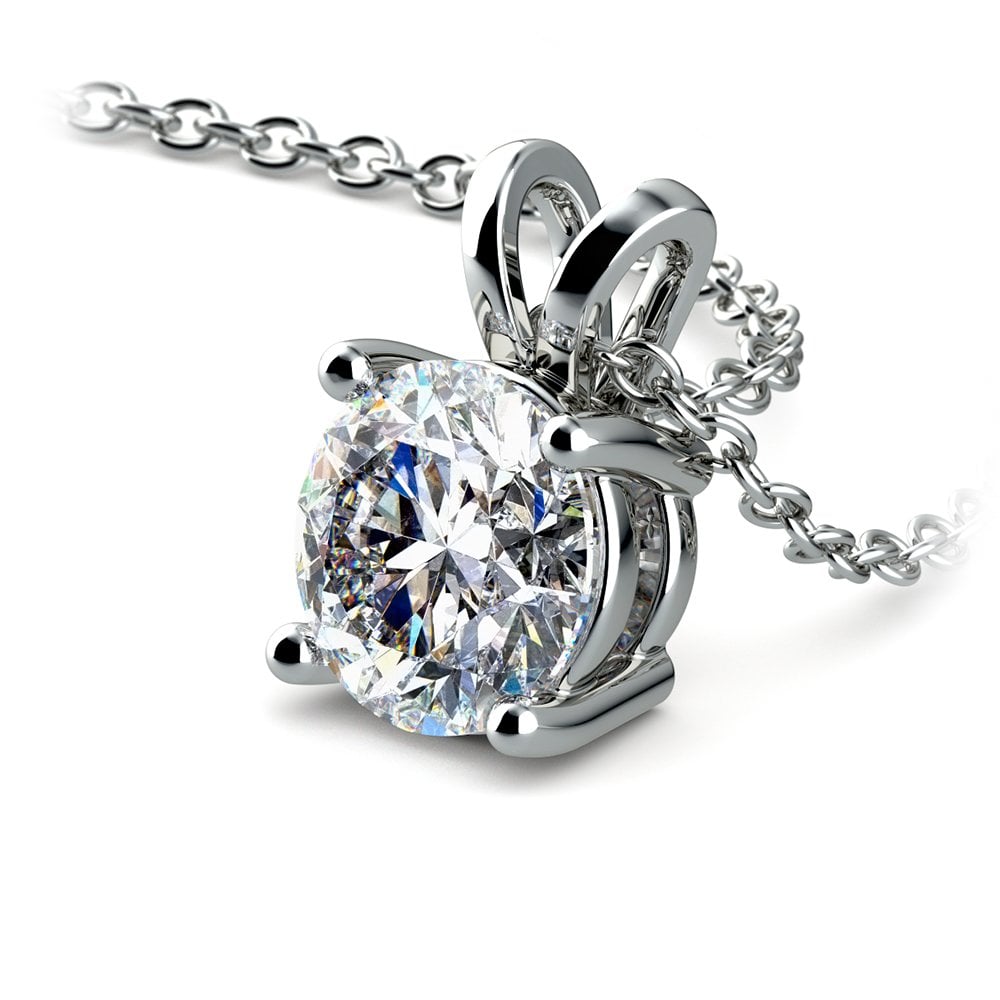Pendant 1.50 Ctw Prong Set  Diamond Pendant in White/Yellow Gold G-Vs