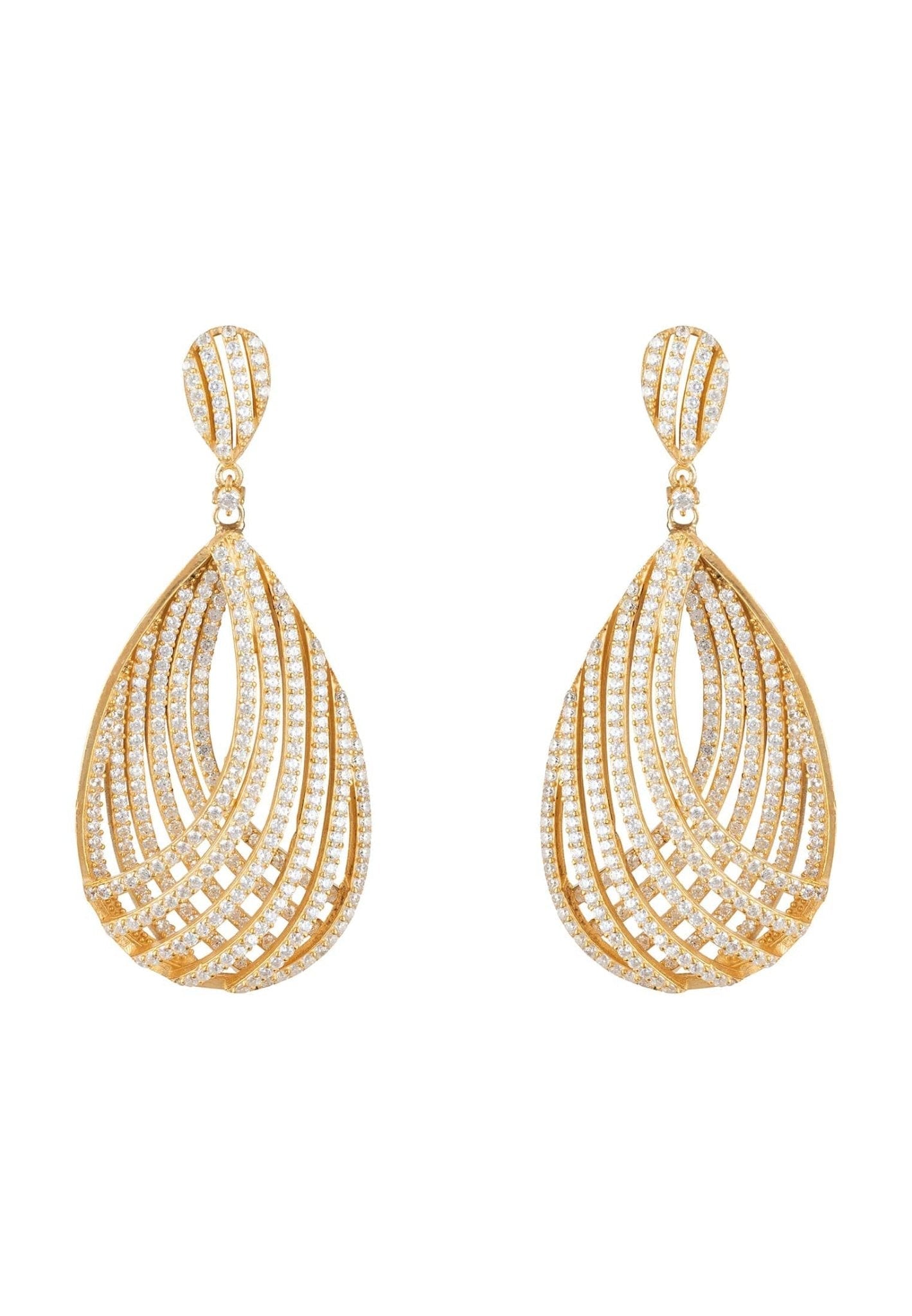 Vortex Teardrop Earring Gold