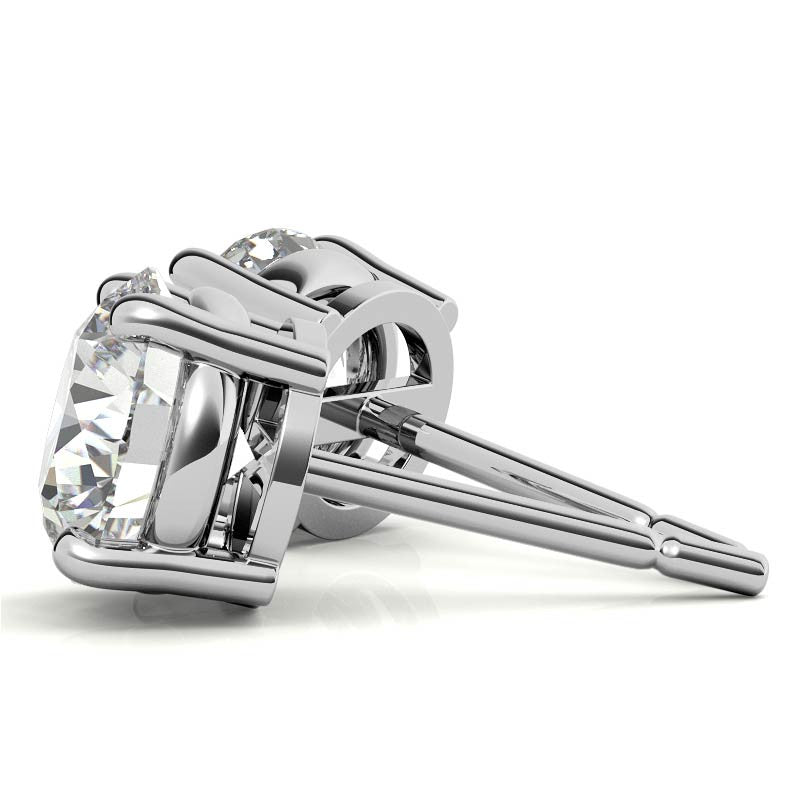 Earrings Grown Diamond Stud Earrings in 14K White or Yellow Gold-1 CTW or 2 CTW