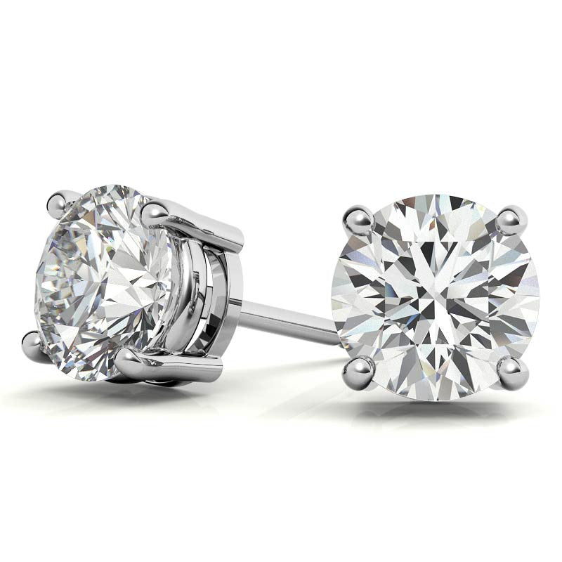Earrings Grown Diamond Stud Earrings in 14K White or Yellow Gold-1 CTW or 2 CTW