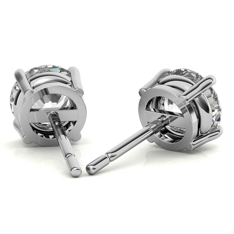 Earrings Grown Diamond Stud Earrings in 14K White or Yellow Gold-1 CTW or 2 CTW