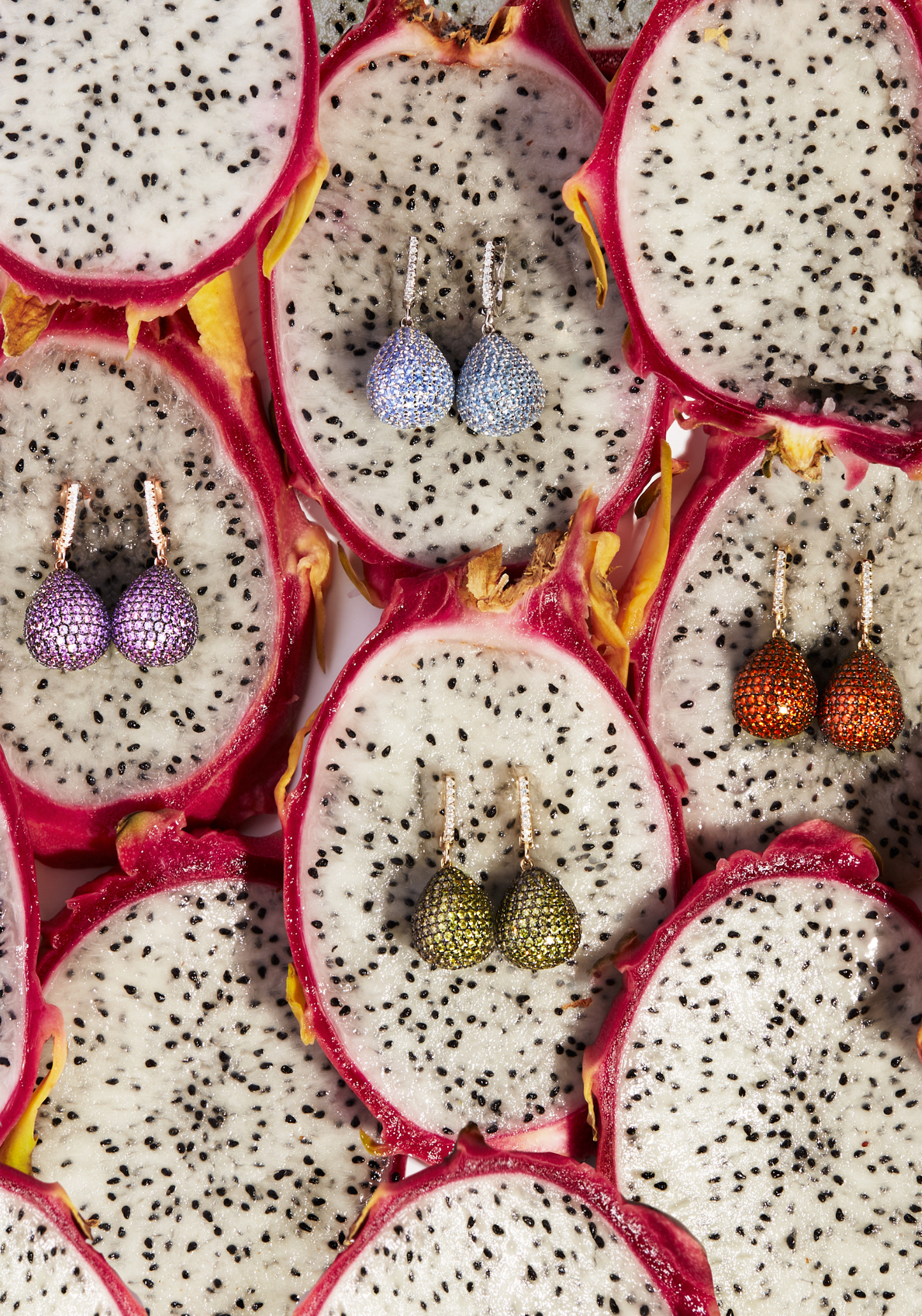 Valerie Pear Drop Gemstone Earrings Silver Ice Blue
